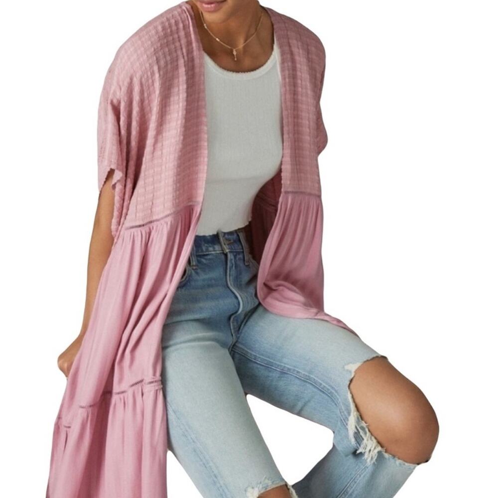 NWT Lucky Brand Pink Textured Street Kimono Size OS